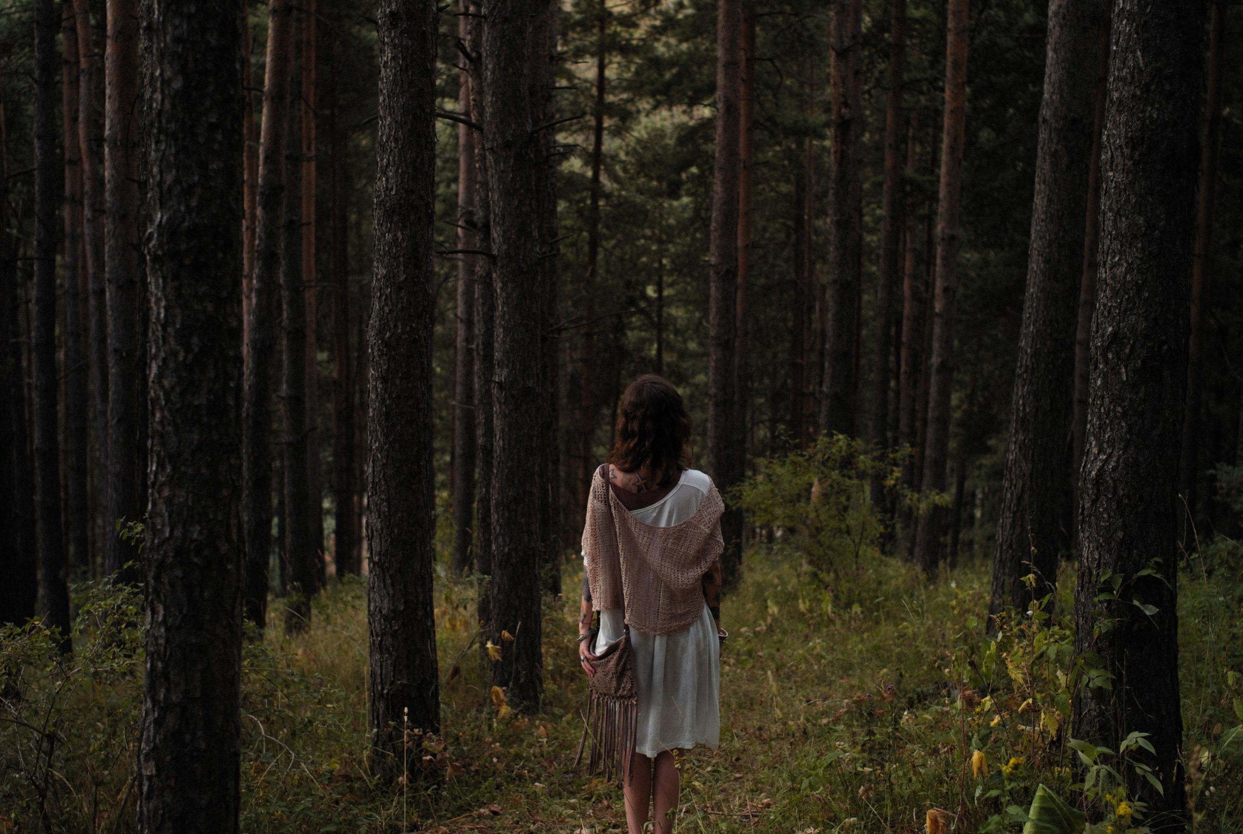 Woman in woods