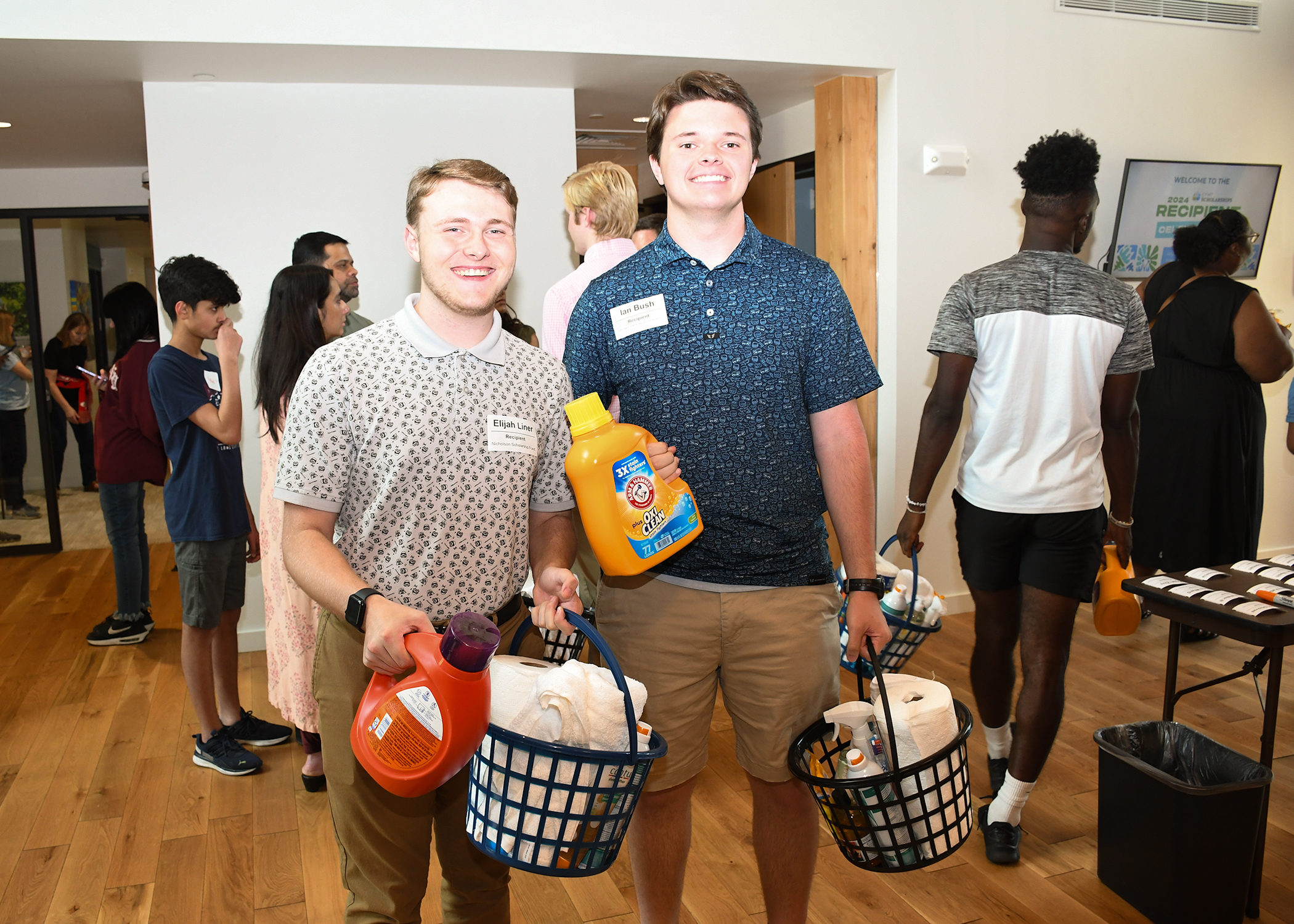 Scholarship Recipients with hygiene baskets from the CRC