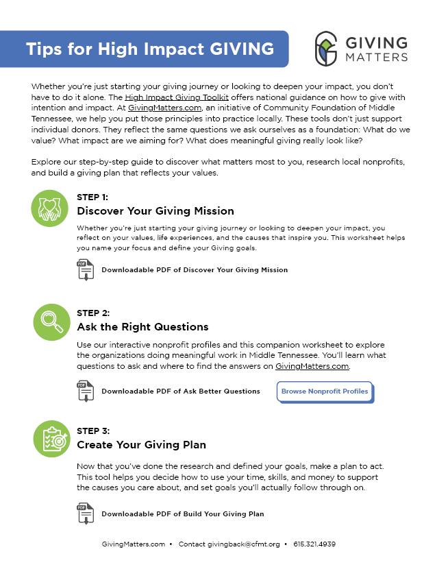 Tips for High Impact Giving