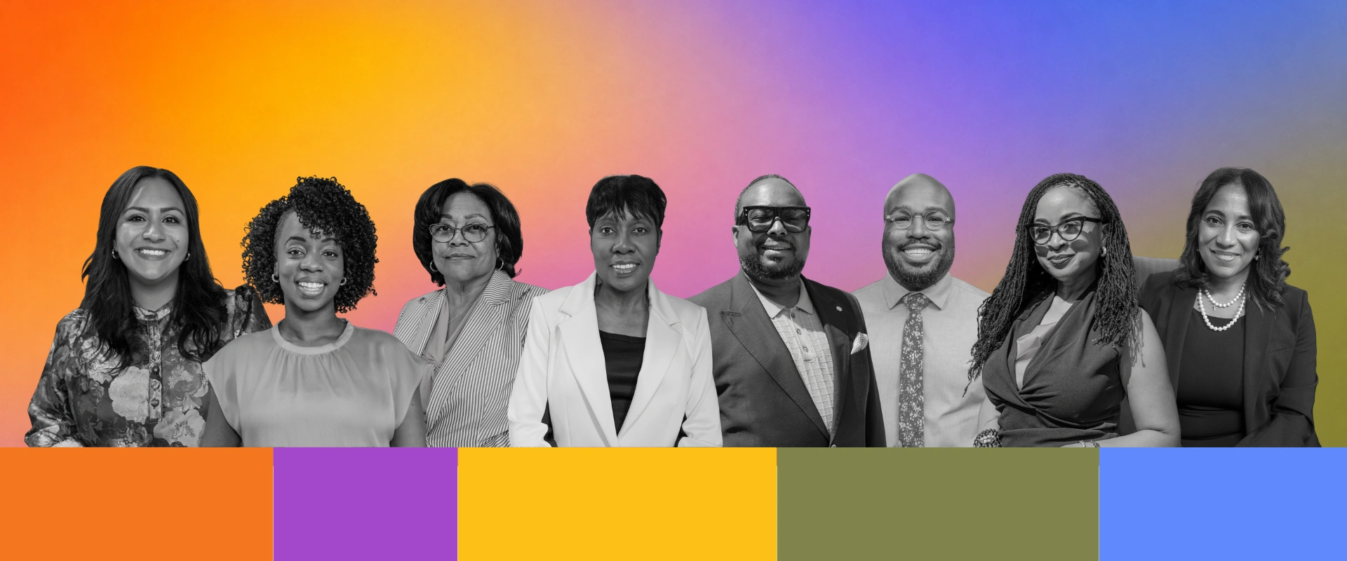 Nashville's 2026 Gamechangers appear lined up in front of a colorful gradient background.