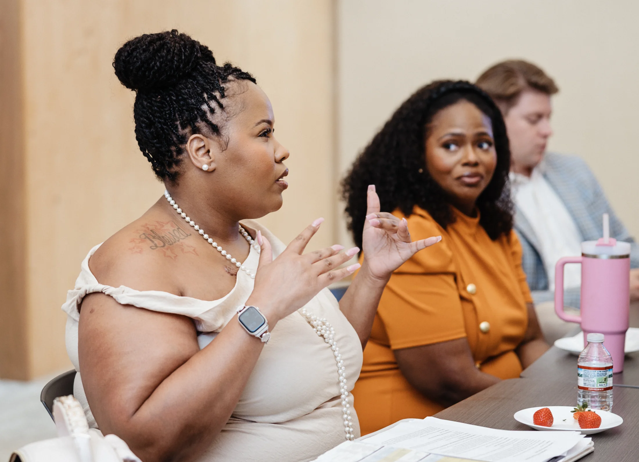 Rising Philanthropist 2026 Cohort Member Mercedes Carnahan address the group during a session at CFMT.